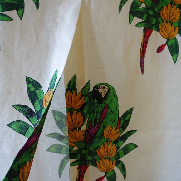 Farm Rio Parrot tropical vacay vacation resort linen midi A-line skirt Medium M - Picture 10 of 16